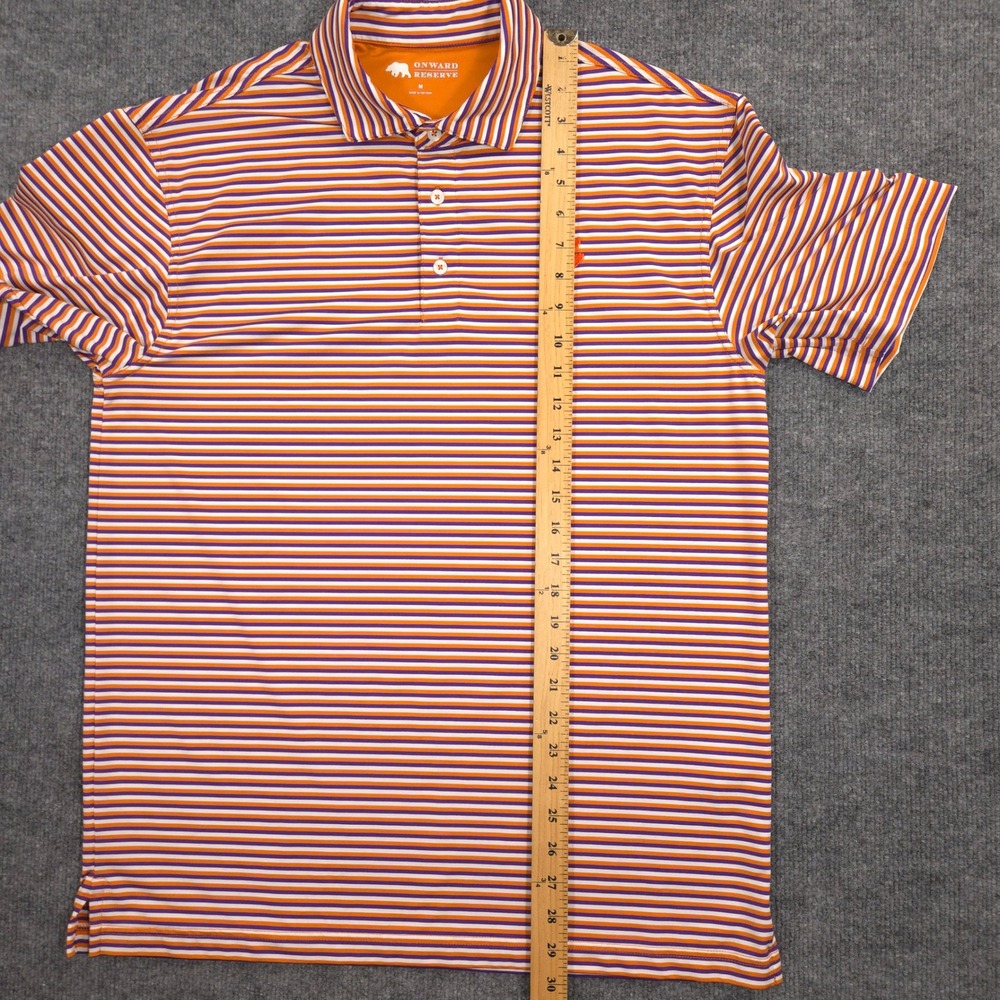 Onward Reserve Men's Orange Purple Striped Polo - Picture 5 of 8